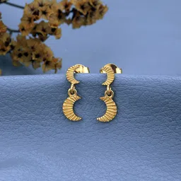 DressBerry 925 Sterling Silver Gold-Plated Crescent Shaped Drop Earrings-43