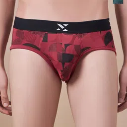 Masch Sports Pack Of 2 Geometric Printed Anti Microbial Basic Briefs BRF-2-PRT-EI-RED-GRN-image-84