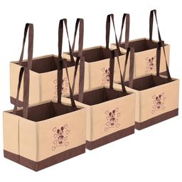 Kuber Industries Beige & Brown Mickey Printed 6 Pcs Regular Drawer Organisers-30