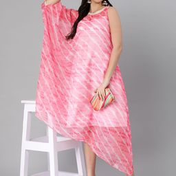 Ethnovog PinkWhite Made To Measure Striped Kaftan Maxi Dress-picture-21