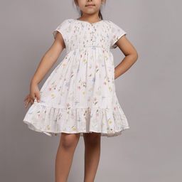 Nature Nook Kids Girls Floral Printed Cotton Fit and Flare Dress-image-96