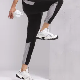 HRX by Hrithik Roshan Men Colourblocked Mid-Rise Running Joggers with Brand Logo Detail-image-35