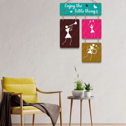 ArtVibes Turquoise Blue & Pink Enjoy the Little Things Wall Decor-image-0