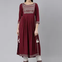 ERISHA Embroidered Gotta Patti A-Line Kurta With Trousers & Dupatta-picture-43