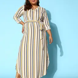Berrylush Curve Plus Size Multicoloured Striped Crepe Maxi Dress-picture-17