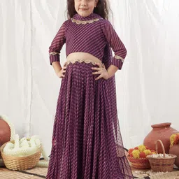 Vivedkids Girls Printed Ready to Wear Lehenga & Blouse With Dupatta-picture-41