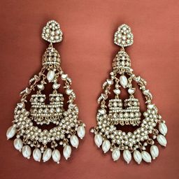 Anouk Artificial Stones Studded & Beads Beaded Contemporary Drop Earrings-image-77