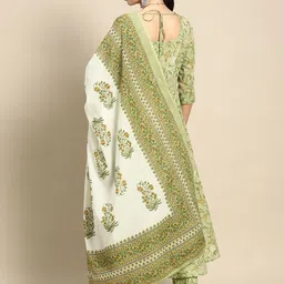 Nayo Floral Printed Regular Pure Cotton Kurta with Trousers & With Dupatta image 2