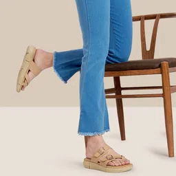 KazarMax Magnolia Vegan Leather One Toe Flats With Buckles Detail-picture-32