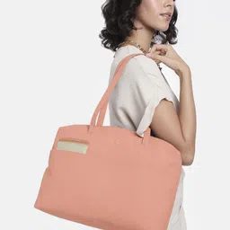 Baggit Solid PU Structured Shoulder Bag With Zip & Applique Detail image 5
