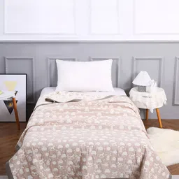 URBAN DREAM Unisex Kids Beige Cartoon Printed Single Bed Covers-image-52