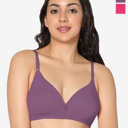 In Care Pack Of 2 Half Coverage Non Padded Seamless Everday Bra With All Day Comfort-17
