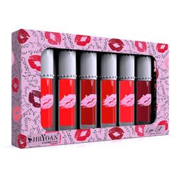 SHRYOAN Set Of 6 Lippi Gift Matte Lip Gloss 6ml Each - Mix Red-picture-2