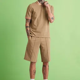 Muvazo Men Dapper Tuck'd Cotton Shorts-image-24