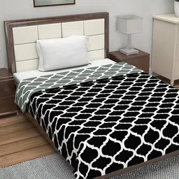 Divine Casa Black & Grey Geometric Reversible AC Room 110 GSM Single Bed Dohar-image-26