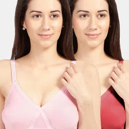 Sonari Pack Of 2 Assorted Pure Cotton Bra britneynxpinkred32D-58
