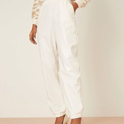 DOROTHY PERKINS Women Off White Loose Fit High-Rise Faux Leather Joggers-image-33