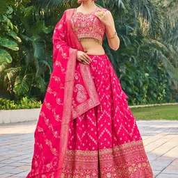 CHANSI Embroidered Thread Work Ready to Wear Lehenga & Blouse With Dupatta-picture-56