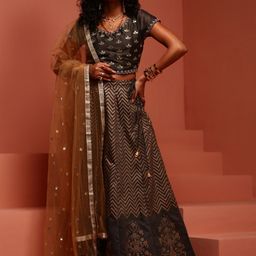 IMARA Floral Embroidered Ready to Wear Lehenga & Blouse With Dupatta-image-21