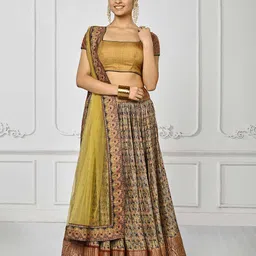 SAPTRANGI Printed Ready To Wear Lehenga & Blouse With Dupatta-picture-54