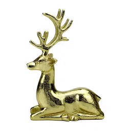 Hind Decor Yellow Sitting Deer Showpiece-image-98