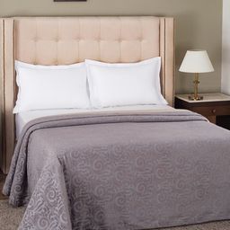 MASPAR Vintage Grandeur Vint Classic Jacquard 365 GSM Polyester Grey Double Bed Cover-image-99