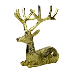 Hind Decor Gold-Toned Elegant Christmas Sitting Reindeer Showpiece-image-92