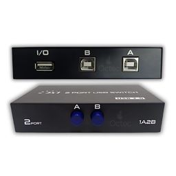 octec Octec®2-Port USB 2.0 Manual Switch – Share Printer, Scanner, Keyboard & Mouse Between 2 Computers, No Power Needed image 1