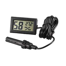 CentIoT - Hygrometer Temperature and Humidity Sensor meter - with Mini LCD Digital Display - for Incubator Aquarium Soil Temperature (Black) image 1