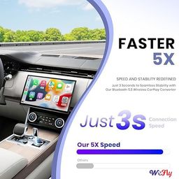 WeFly Wireless Carplay Adapter & Wireless Android Auto Adapter, 2 in 1 Carplay Convert Wired to Wireless for Cars, Mini Size with Extension Cable USB & USB-C/Type-C, Stable Control No Delay - Black image 3