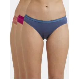 Jockey 1525 Women Medium Coverage Super Combed Cotton Bikini-Dark Assorted (Pack of 3)-picture-48