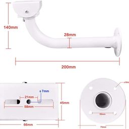 Raise J-Type CCTV Bullet & Dome Camera Wall & Ceiling Mounting Bracket, 225 MM Length, 90 Degree Tilt Adjustable, Ideal for Indoor & Outdoor Usage, Compatible with 1MP to 12MP Resolution Camera image 2