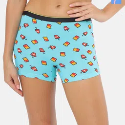 bummer Pack of 2  Women Printed Boyshort Briefs BSDBMC02S-18