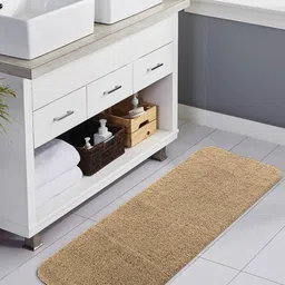 OBSESSIONS Beige Colored Solid 1400 GSM Bath Rugs-27
