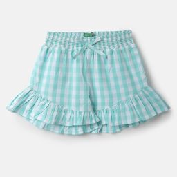 united colors of benetton Checked Shorts with Ruffle Accent image 1