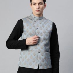 manq Men Nehru Jacket with Welt Pockets image 1