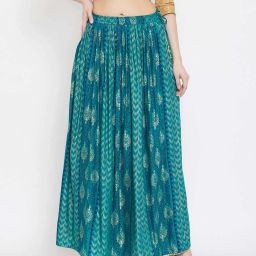 clora creation Geometric Print Flared Skirt image 1