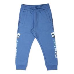 plumtree Boys Typographic Print Joggers with Elasticated Drawstring Waist image 1