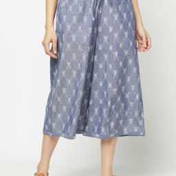 fabindia Block Print Palazzos with Drawstring Waist image 1