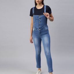 showoff Solid Dungaree with Pockets image 1