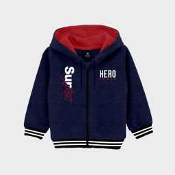 codez Typographic Print Hoodie with Front Zip Closure image 1