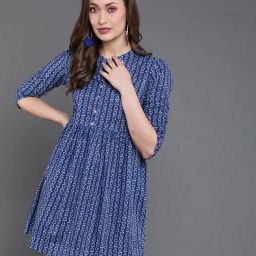 antaran Geometric Print Fit & Flare Tunic image 1