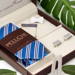 peluche Set of 6 Striped Tie & Cufflinks image 1