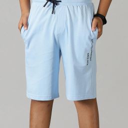 kiddopanti Typographic Print Shorts with Drawstring Waist image 1