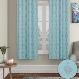cortina eyelet curtain Set of 2 Printed Window Curtains image 1