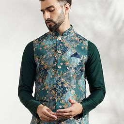 kisah Men Regular Fit Nehru Jacket with Patch Pockets image 1