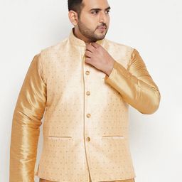 vastramay plus Tailored Fit Nehru Jacket with Insert Pockets image 1
