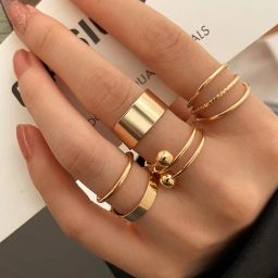 shining diva Set of 5 Boho Midi  Rings image 1
