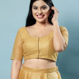 salwar studio Embellished Front-Open Blouse with Tie-Up image 1