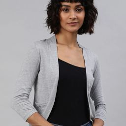 zebu Open-Front Shrug with Back Lace Panel image 1